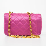 CHANEL Handbag Pink Satin Quilted Single Flap Mini Gold Hardware -Knockoff
