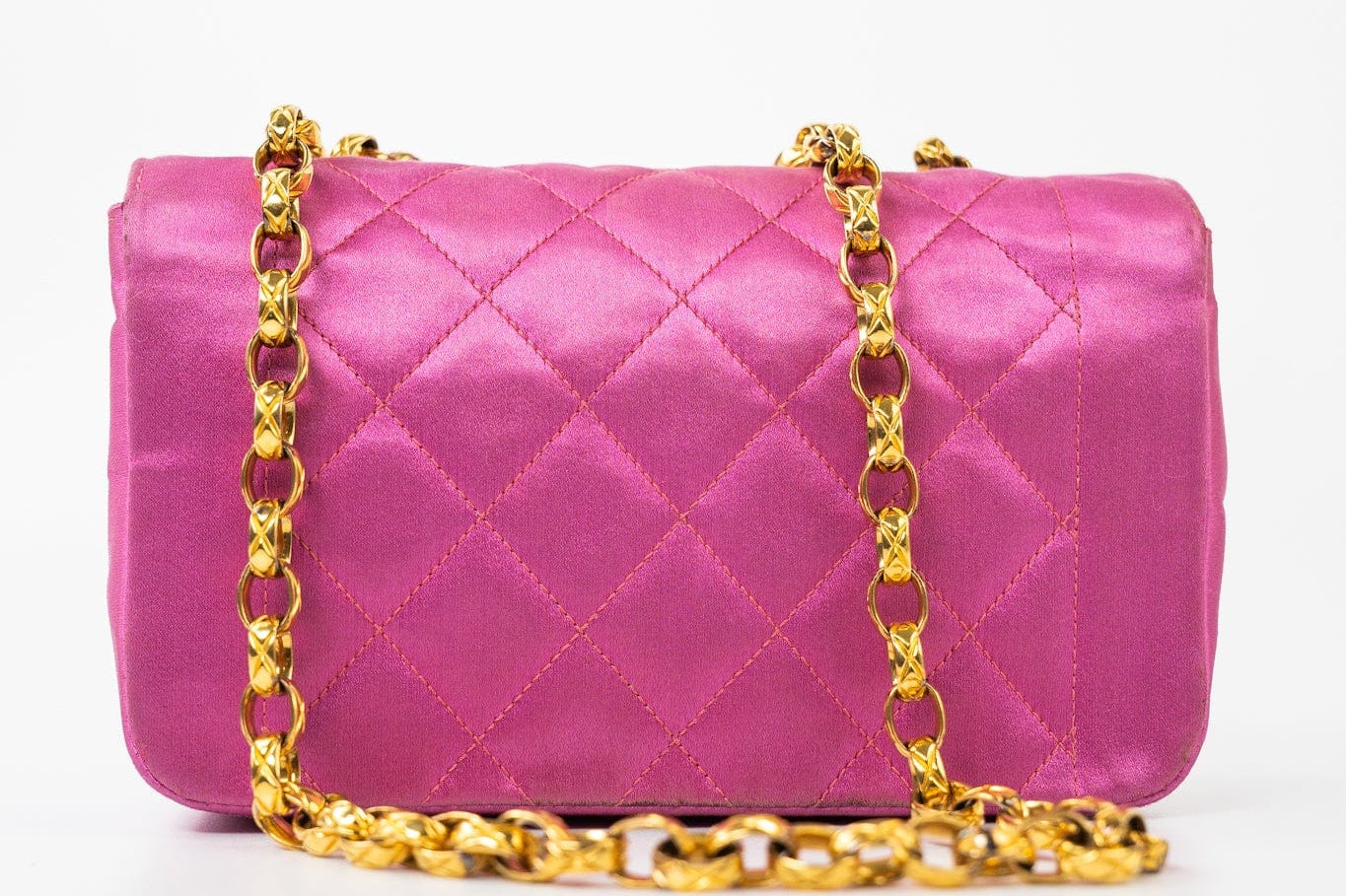 CHANEL Handbag Pink Satin Quilted Single Flap Mini Gold Hardware -Knockoff
