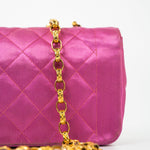 CHANEL Handbag Pink Satin Quilted Single Flap Mini Gold Hardware -Knockoff
