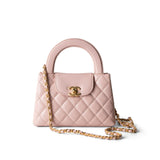 CHANEL Handbag Pink Shiny Aged Calfskin Quilted Nano Kelly Shopper Light Pink -Knockoff
