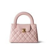 CHANEL Handbag Pink Shiny Aged Calfskin Quilted Nano Kelly Shopper Light Pink -Knockoff
