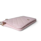 CHANEL Handbag Pink Travel Wallet on Chain Light Pink Caviar Quilted Light Gold Hardware -Knockoff
