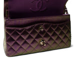 CHANEL Handbag Purple 20B Iridescent Purple Calfskin Quilted Classic Flap Light Gold Hardware -Knockoff
