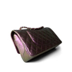 CHANEL Handbag Purple 20B Iridescent Purple Calfskin Quilted Classic Flap Light Gold Hardware -Knockoff
