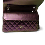 CHANEL Handbag Purple 20B Iridescent Purple Calfskin Quilted Classic Flap Light Gold Hardware -Knockoff
