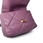 CHANEL Handbag Purple 20B Purple Goatskin Quilted 19 Flap Small Mixed Hardware -Knockoff
