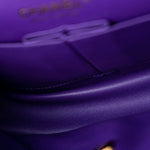 CHANEL Handbag Purple 22A Purple Caviar Quilted Small Classic Flap Light Gold Hardware -Knockoff
