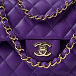 CHANEL Handbag Purple 22A Purple Caviar Quilted Small Classic Flap Light Gold Hardware -Knockoff
