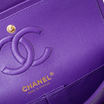 CHANEL Handbag Purple 22A Purple Caviar Quilted Small Classic Flap Light Gold Hardware -Knockoff
