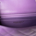 CHANEL Handbag Purple 22s Purple Lambskin Quilted Mini Rectangular Single Flap -Knockoff
