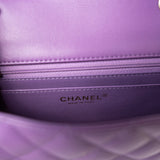 CHANEL Handbag Purple 22s Purple Lambskin Quilted Mini Rectangular Single Flap -Knockoff
