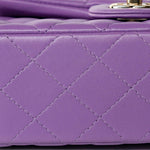 CHANEL Handbag Purple 22s Purple Lambskin Quilted Mini Rectangular Single Flap -Knockoff
