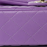 CHANEL Handbag Purple 22s Purple Lambskin Quilted Mini Rectangular Single Flap -Knockoff
