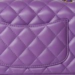 CHANEL Handbag Purple 22s Purple Lambskin Quilted Mini Rectangular Single Flap -Knockoff
