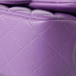 CHANEL Handbag Purple 22s Purple Lambskin Quilted Mini Rectangular Single Flap -Knockoff
