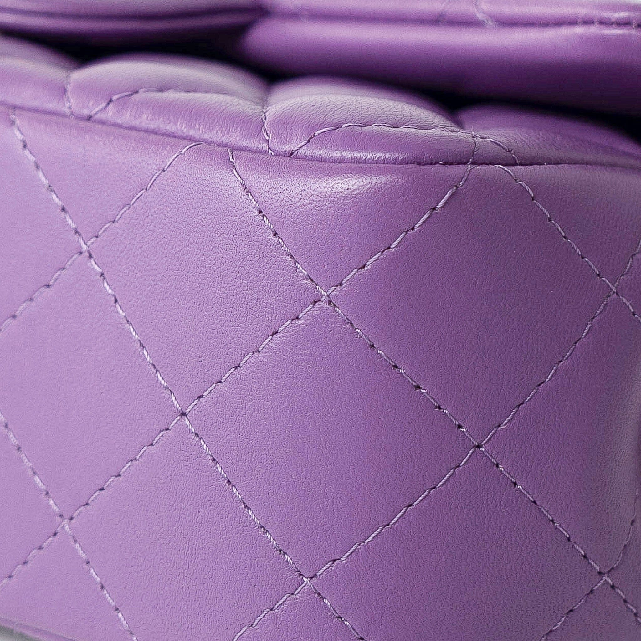 CHANEL Handbag Purple 22s Purple Lambskin Quilted Mini Rectangular Single Flap -Knockoff
