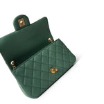 CHANEL Handbag Purple 23C Green Lambskin Quilted Mini Pearl Crush Antique Gold Hardware -Knockoff
