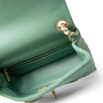 CHANEL Handbag Purple 23C Green Lambskin Quilted Mini Pearl Crush Antique Gold Hardware -Knockoff
