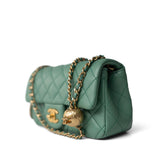 CHANEL Handbag Purple 23C Green Lambskin Quilted Mini Pearl Crush Antique Gold Hardware -Knockoff
