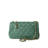 CHANEL Handbag Purple 23C Green Lambskin Quilted Mini Pearl Crush Antique Gold Hardware -Knockoff
