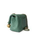 CHANEL Handbag Purple 23C Green Lambskin Quilted Mini Pearl Crush Antique Gold Hardware -Knockoff
