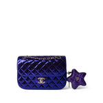 CHANEL Handbag Purple 24C Shiny Purple Calfskin Quilted Flap Bag & Coin Purse -Knockoff
