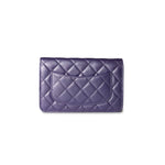 CHANEL Handbag Purple Purple Iridescent Lambskin Quilted Wallet on Chain / WOC Light Gold Hardware -Knockoff
