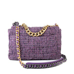 CHANEL Handbag Purple Tweed Quilted 19 Flap Large Mixed Hardware -Knockoff
