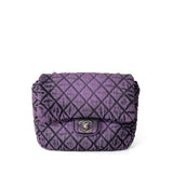 CHANEL Handbag Purple Washed Denim Quilted Small Purple Denimpression Flap Silver Hardware -Knockoff
