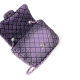 CHANEL Handbag Purple Washed Denim Quilted Small Purple Denimpression Flap Silver Hardware -Knockoff
