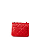 CHANEL Handbag Red Lambskin Quilted Mini Square Flap Silver Hardware -Knockoff
