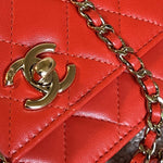 CHANEL Handbag Red Lambskin Quilted Trendy CC Wallet on Chain (WOC) -Knockoff
