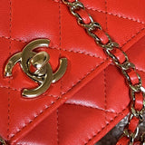 CHANEL Handbag Red Lambskin Quilted Trendy CC Wallet on Chain (WOC) -Knockoff
