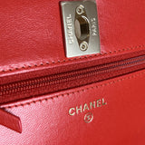 CHANEL Handbag Red Lambskin Quilted Trendy CC Wallet on Chain (WOC) -Knockoff
