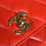 CHANEL Handbag Red Lambskin Quilted Trendy CC Wallet on Chain (WOC) -Knockoff
