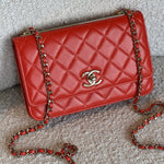 CHANEL Handbag Red Lambskin Quilted Trendy CC Wallet on Chain (WOC) -Knockoff
