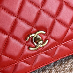 CHANEL Handbag Red Lambskin Quilted Trendy CC Wallet on Chain (WOC) -Knockoff
