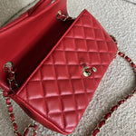 CHANEL Handbag Red Mini Rectangular Lambskin Quilted LGHW -Knockoff
