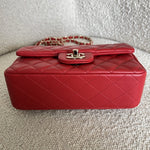 CHANEL Handbag Red Mini Rectangular Lambskin Quilted LGHW -Knockoff
