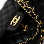 CHANEL Handbag (Rev) Medium Black Caviar Quilted Classic Flap Gold Hardware -Knockoff
