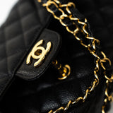 CHANEL Handbag (Rev) Medium Black Caviar Quilted Classic Flap Gold Hardware -Knockoff
