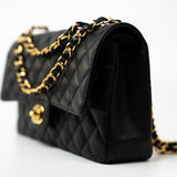 CHANEL Handbag (Rev) Medium Black Caviar Quilted Classic Flap Gold Hardware -Knockoff
