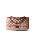 CHANEL Handbag Rose 2.55 Rose Gold Grained Calfskin Quilted Medium Double Flap -Knockoff
