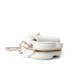 CHANEL Handbag Seasonal Bag / White 22S White Lambskin Quilted Large Heart Bag Light Gold Hardware -Knockoff
