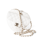 CHANEL Handbag Seasonal Bag / White 22S White Lambskin Quilted Large Heart Bag Light Gold Hardware -Knockoff
