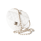 CHANEL Handbag Seasonal Bag / White 22S White Lambskin Quilted Large Heart Bag Light Gold Hardware -Knockoff
