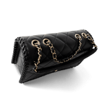 CHANEL Handbag Seasonal / Black 23A Black Lambskin Quilted Full Flap Bag Light Gols Hardware -Knockoff
