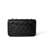 CHANEL Handbag Seasonal / Black 23A Black Lambskin Quilted Full Flap Bag Light Gols Hardware -Knockoff
