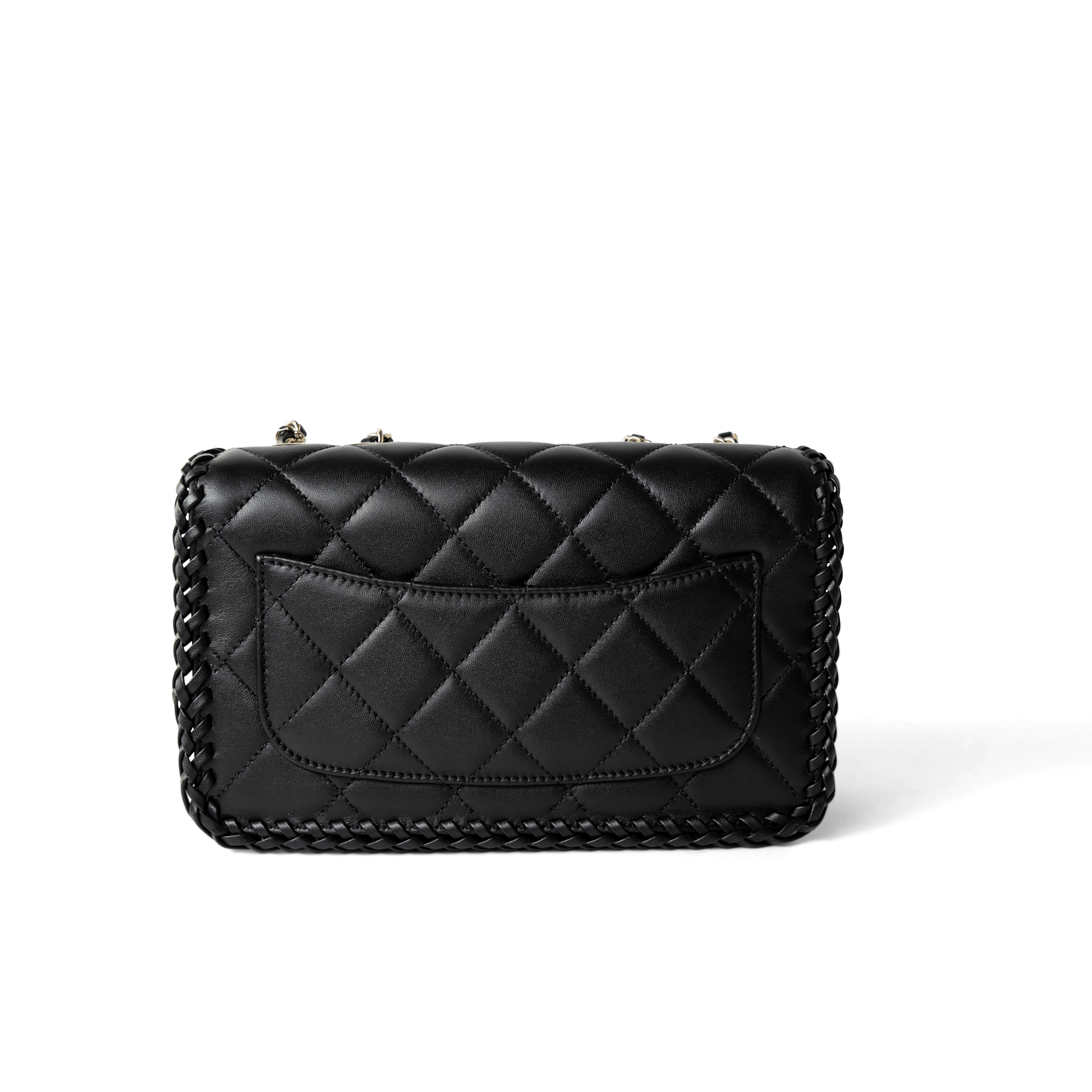 CHANEL Handbag Seasonal / Black 23A Black Lambskin Quilted Full Flap Bag Light Gols Hardware -Knockoff
