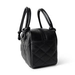 CHANEL Handbag Seasonal / Black Black Calfskin Quilted Small Cambon Bowler Silver Hardware (Pink Interior) -Knockoff
